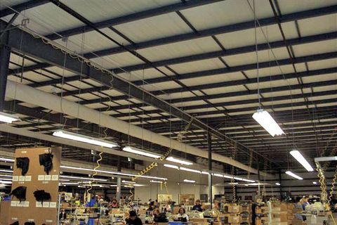 A large industrial ductwork run at a plant facility